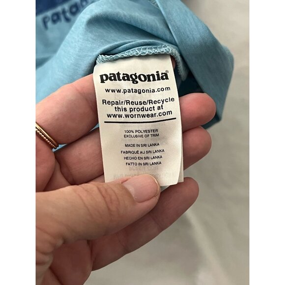 Patagonia Kids Long Sleeve T Shirt Hike Shirt Blue Size Medium (10) - Picture 9 of 11